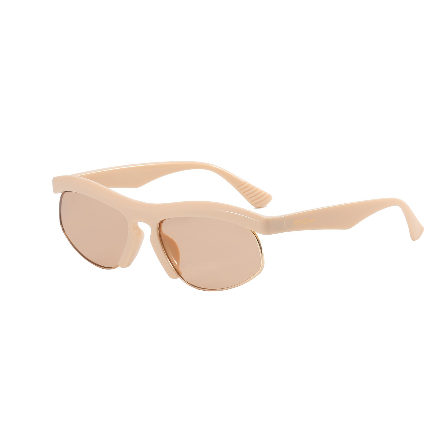 Beige sunglasses on a white background