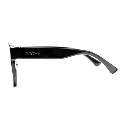 side temple of 1980nine glasses in black with gold details