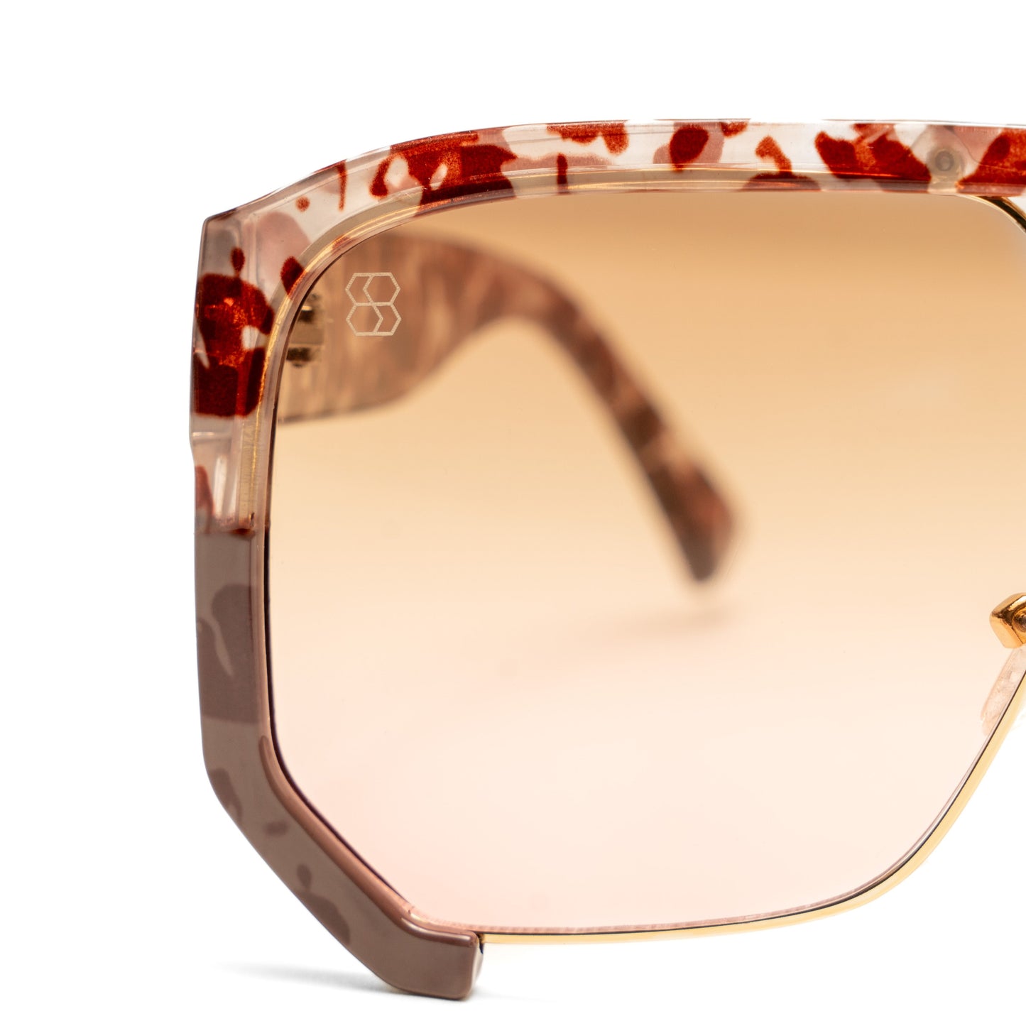 1980nine Sunglasses with a tortoiseshell frame and brown lens on a white background