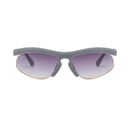 1980nine FAYE sunglasses in stone gray color. Semi-rimless 