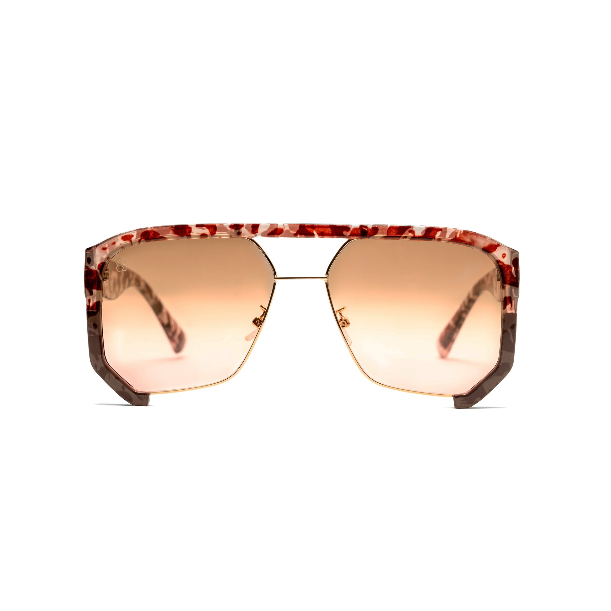 1980nine Sunglasses with a tortoiseshell frame and gradient lenses on a white background